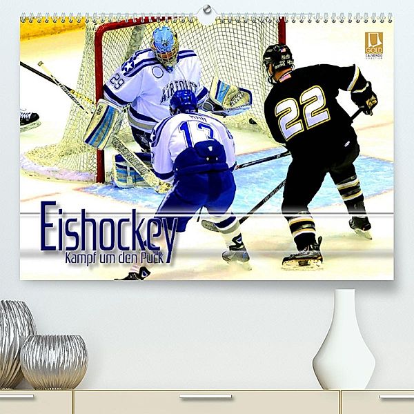 Eishockey - Kampf um den Puck (Premium, hochwertiger DIN A2 Wandkalender 2023, Kunstdruck in Hochglanz), Renate Bleicher