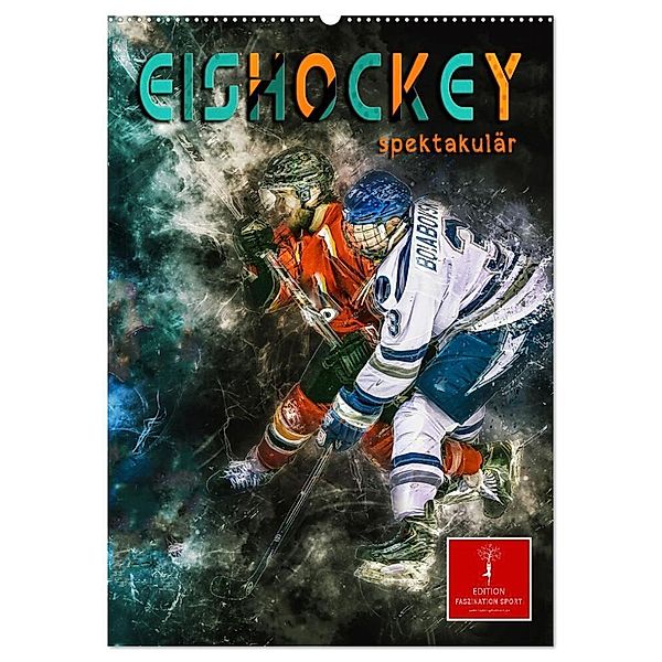 Eishockey spektakulär (Wandkalender 2024 DIN A2 hoch), CALVENDO Monatskalender, Peter Roder
