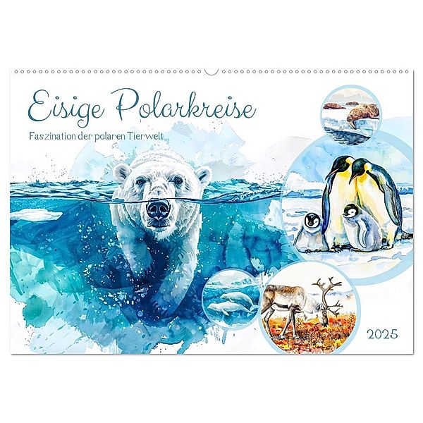 Eisige Polarkreise - Faszination der polaren Tierwelt (Wandkalender 2025 DIN A2 quer), CALVENDO Monatskalender, Calvendo, Anja Frost