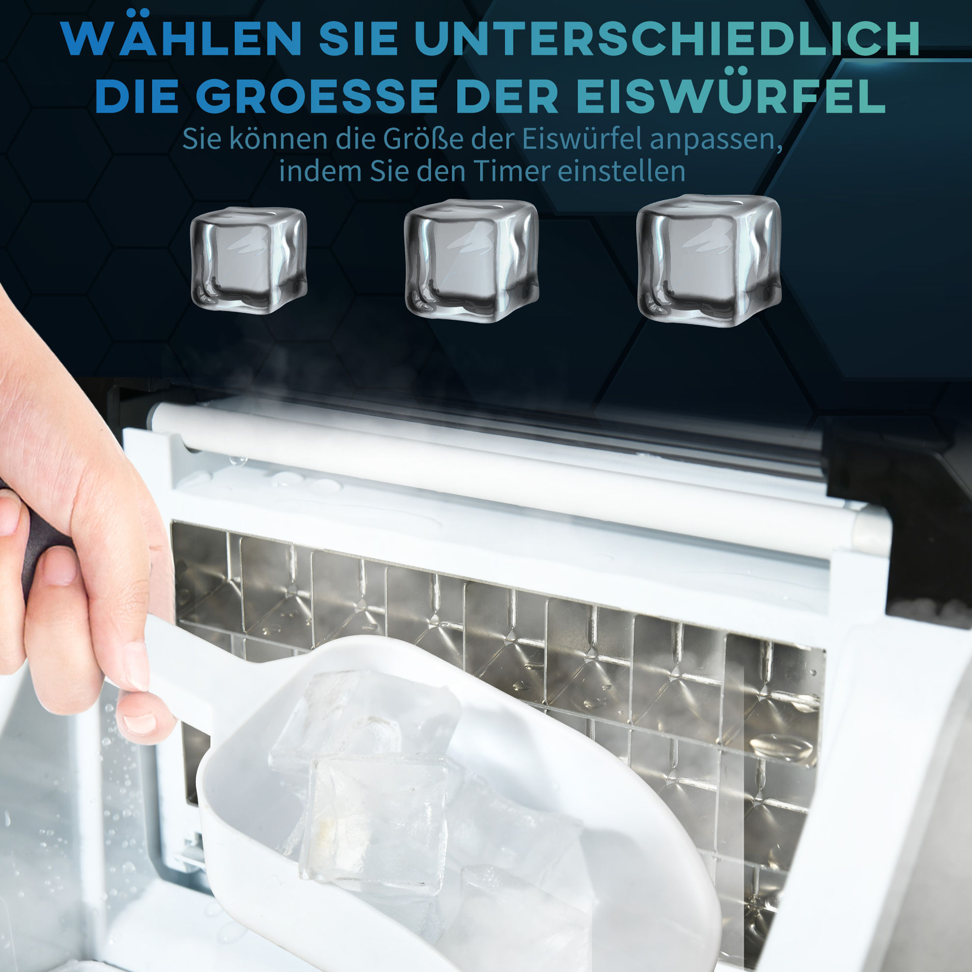 Eiswürfelmaschine mit LCD-Bedienfeld silber Farbe: silber | Weltbild.de