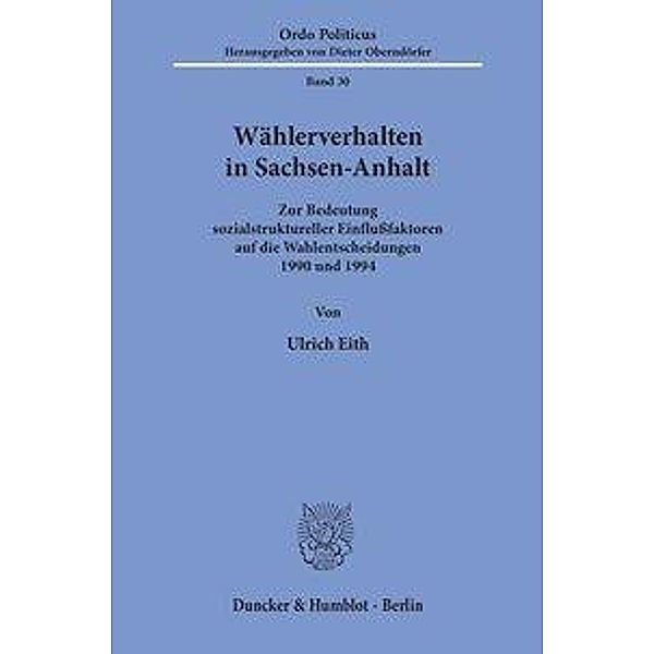 Eith, U: Wählerverhalten in Sachsen-Anhalt, Ulrich Eith