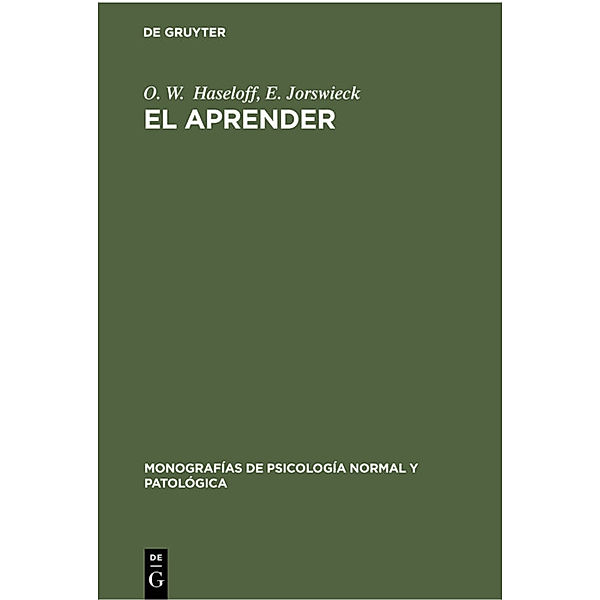 El aprender, O. W. Haseloff, E. Jorswieck