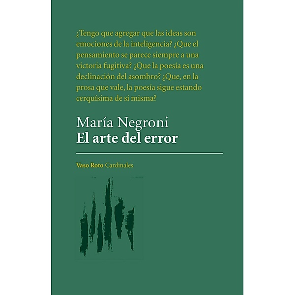 El arte del error / Cardinales Bd.9, María Negroni