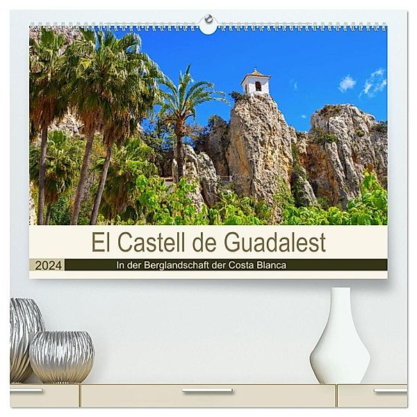 El Castell de Guadalest - In der Berglandschaft der Costa Blanca (hochwertiger Premium Wandkalender 2024 DIN A2 quer), Kunstdruck in Hochglanz, LianeM