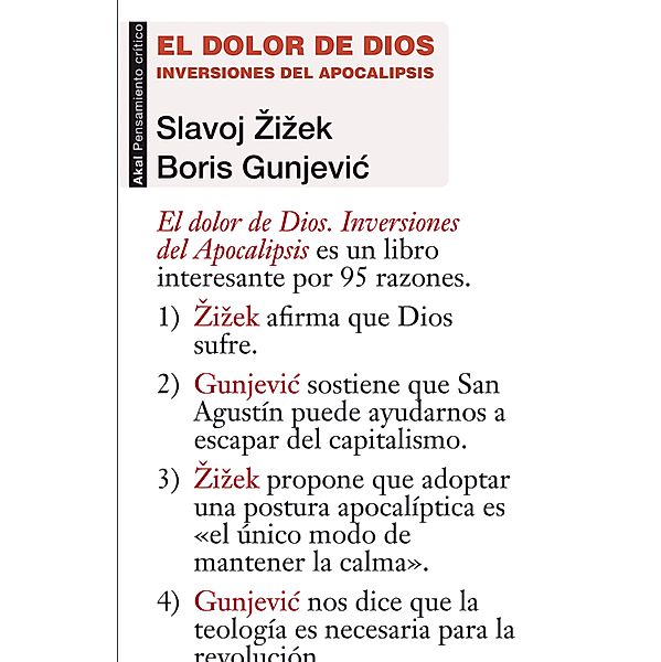 El dolor de Dios / Pensamiento crítico, Slavoj Zizek, Boris Gunjevic