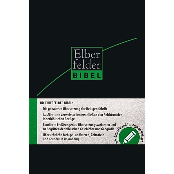 Elberfelder Bibel 2006 Schreibrandbibel Leder/Register.