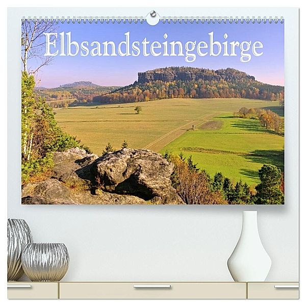 Elbsandsteingebirge (hochwertiger Premium Wandkalender 2024 DIN A2 quer), Kunstdruck in Hochglanz, LianeM