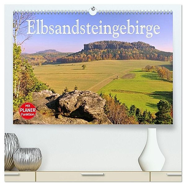 Elbsandsteingebirge (hochwertiger Premium Wandkalender 2025 DIN A2 quer), Kunstdruck in Hochglanz, Calvendo, LianeM