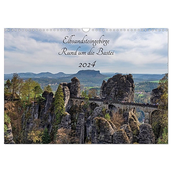 Elbsandsteingebirge - Rund um die Bastei (Wandkalender 2024 DIN A3 quer), CALVENDO Monatskalender, Thorsten Wege / twfoto
