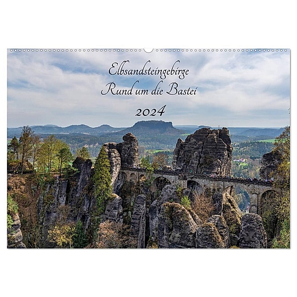 Elbsandsteingebirge - Rund um die Bastei (Wandkalender 2024 DIN A2 quer), CALVENDO Monatskalender, Thorsten Wege / twfoto