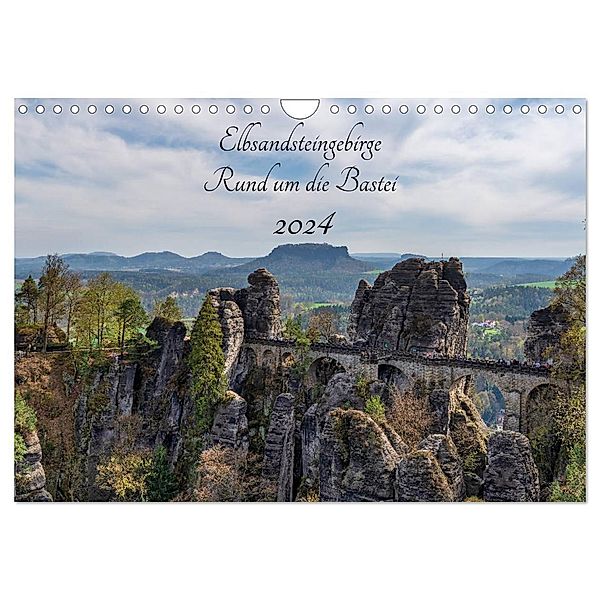 Elbsandsteingebirge - Rund um die Bastei (Wandkalender 2024 DIN A4 quer), CALVENDO Monatskalender, Thorsten Wege / twfoto