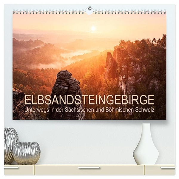 Elbsandsteingebirge: Unterwegs in der Sächsischen und Böhmischen Schweiz (hochwertiger Premium Wandkalender 2024 DIN A2 quer), Kunstdruck in Hochglanz, Gerhard Aust