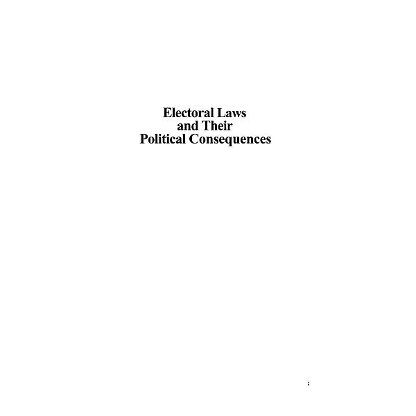 Electoral laws and their political consequences, Edited By Bernard Grofman And Arend Lijphart
