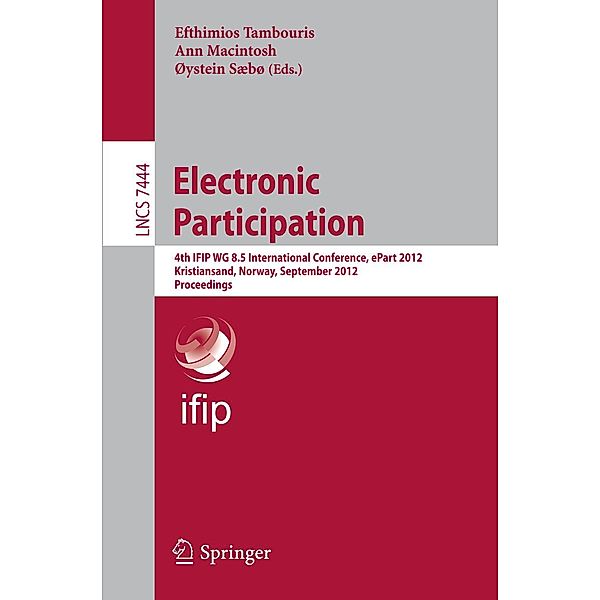 Electronic Participation / Lecture Notes in Computer Science Bd.7444