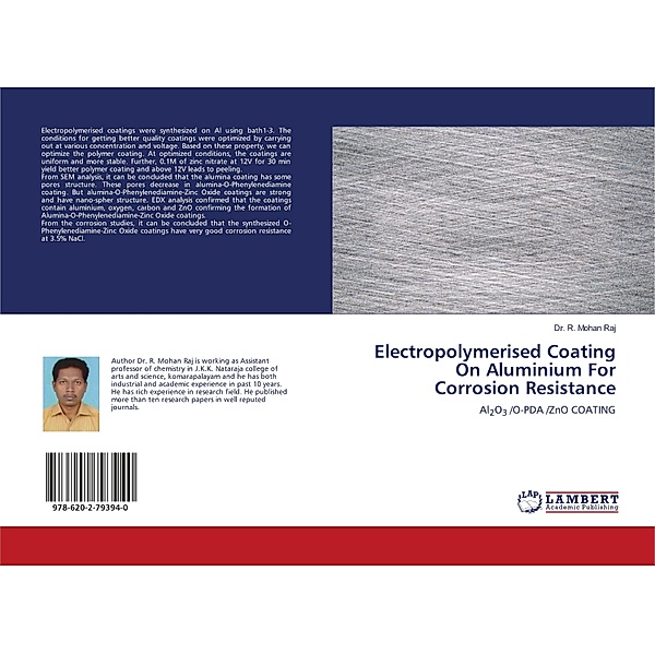 Electropolymerised Coating On Aluminium For Corrosion Resistance, Dr. R. Mohan Raj