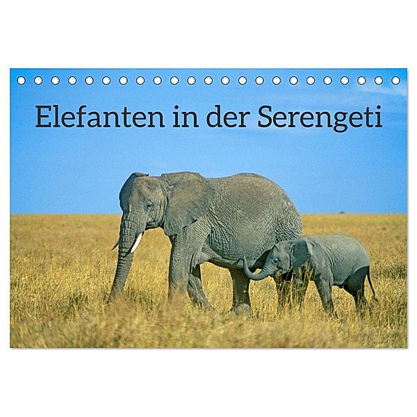Elefanten in der Serengeti (Tischkalender 2024 DIN A5 quer), CALVENDO Monatskalender, Siegfried Kuttig