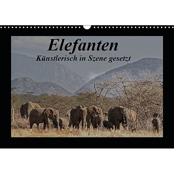 Elefanten - Künstlerisch in Szene gesetzt (Wandkalender 2019 DIN A3 quer), Susan Michel