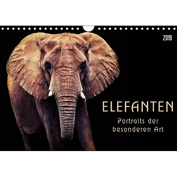 Elefanten - Portraits der besonderen Art (Wandkalender 2019 DIN A4 quer), Angela Dölling
