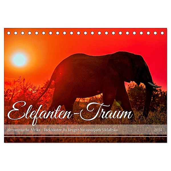Elefanten-Traum - Herzenssache Afrika (Tischkalender 2024 DIN A5 quer), CALVENDO Monatskalender, Wibke Woyke