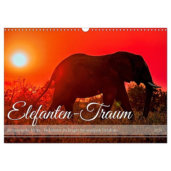 Elefanten-Traum - Herzenssache Afrika (Wandkalender 2024 DIN A3 quer), CALVENDO Monatskalender, Wibke Woyke