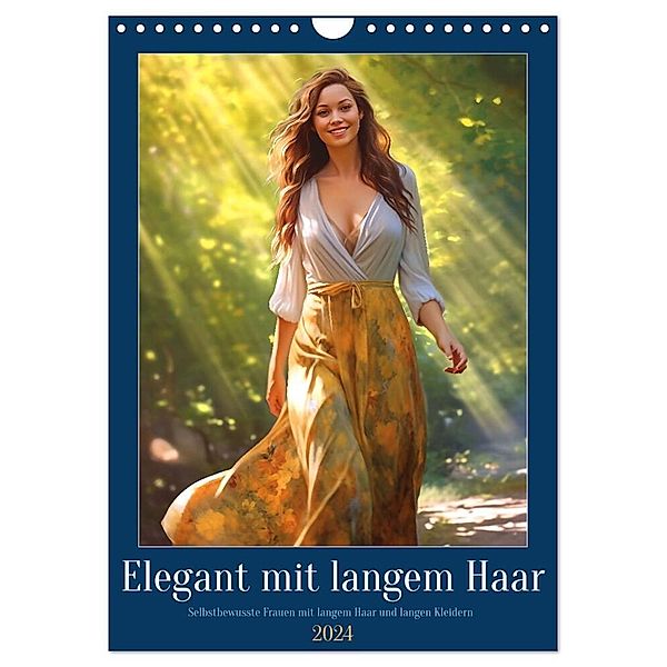 Elegant mit langem Haar (Wandkalender 2024 DIN A4 hoch), CALVENDO Monatskalender, Kerstin Waurick