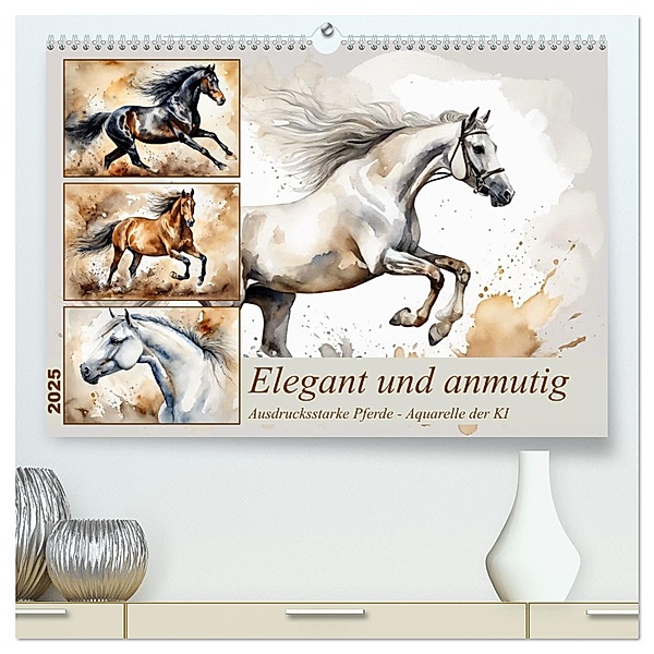 Elegant und anmutig (hochwertiger Premium Wandkalender 2025 DIN A2 quer), Kunstdruck in Hochglanz, Calvendo, Claudia Kleemann