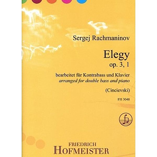 Elegy op. 3, 1, für Kontrabass + Klavier, Sergej W. Rachmaninow