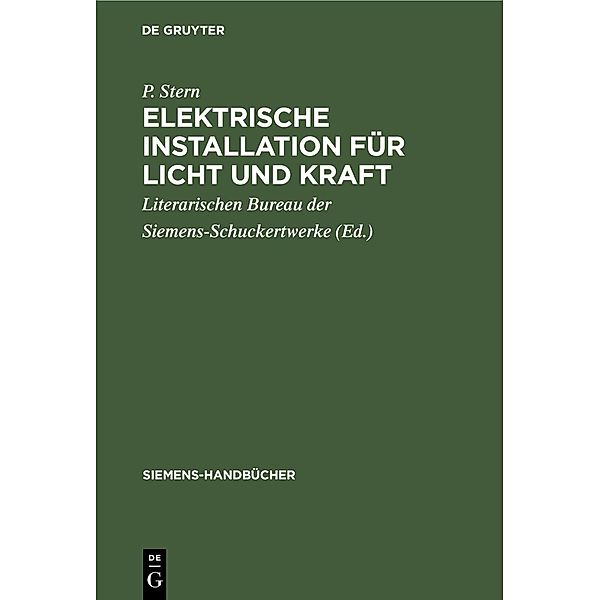 Elektrische Installation für Licht und Kraft, P. Stern