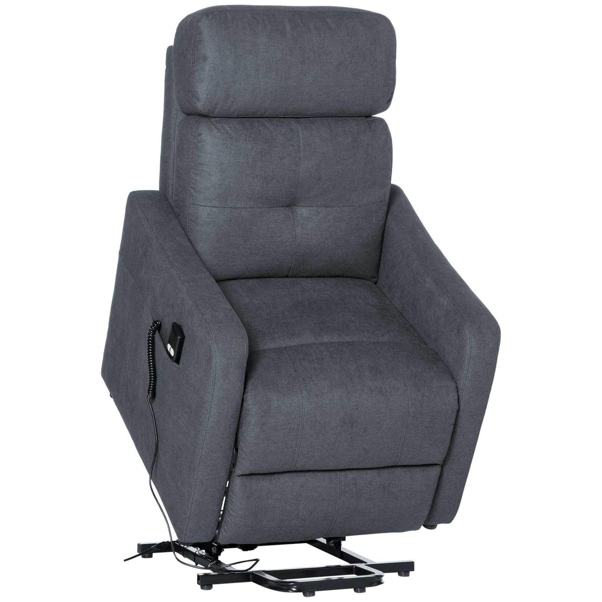 Elektrischer Sessel mit Aufstehfunktion und kabelgebundener Fernbedienung  grau Farbe: grau online kaufen - Orbisana