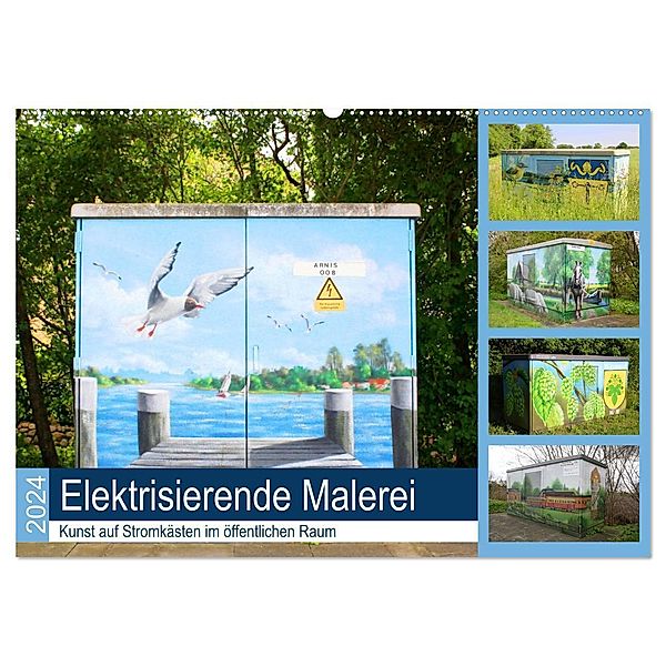 Elektrisierende Malerei 2024. Kunst auf Stromkästen im öffentlichen Raum (Wandkalender 2024 DIN A2 quer), CALVENDO Monatskalender, Steffani Lehmann