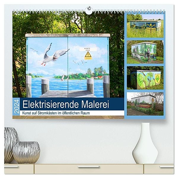 Elektrisierende Malerei 2024. Kunst auf Stromkästen im öffentlichen Raum (hochwertiger Premium Wandkalender 2024 DIN A2 quer), Kunstdruck in Hochglanz, Steffani Lehmann