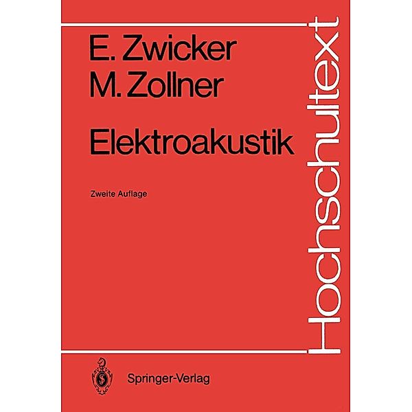 Elektroakustik / Hochschultext, Eberhard Zwicker, Manfred Zollner