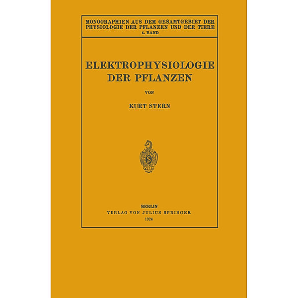 Elektrophysiologie der Pflanzen, Kurt Stern