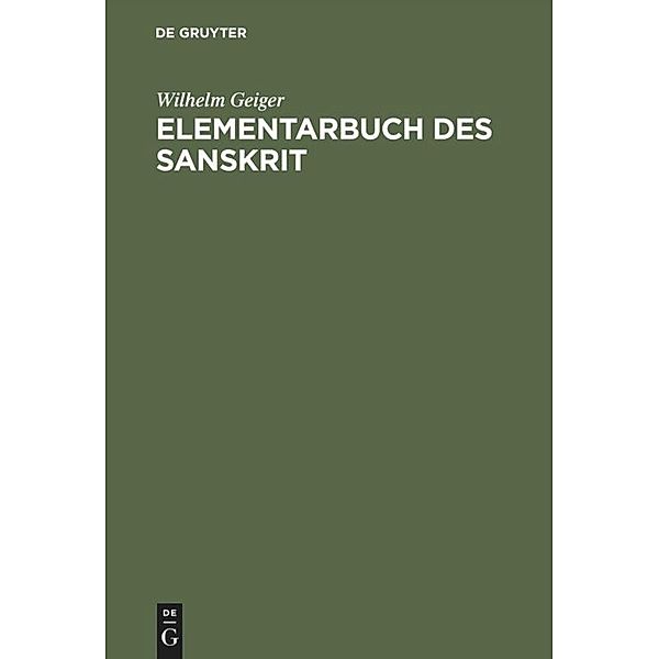 Elementarbuch des Sanskrit, Wilhelm Geiger