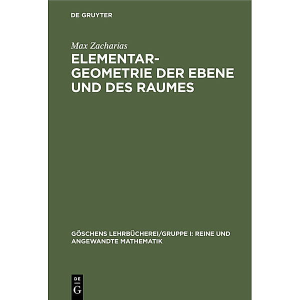 Elementargeometrie der Ebene und des Raumes, Max Zacharias