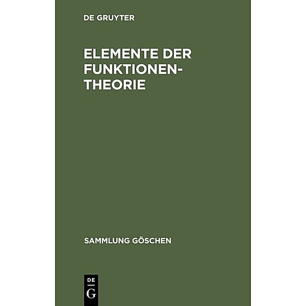 Elemente der Funktionentheorie, Konrad Knopp