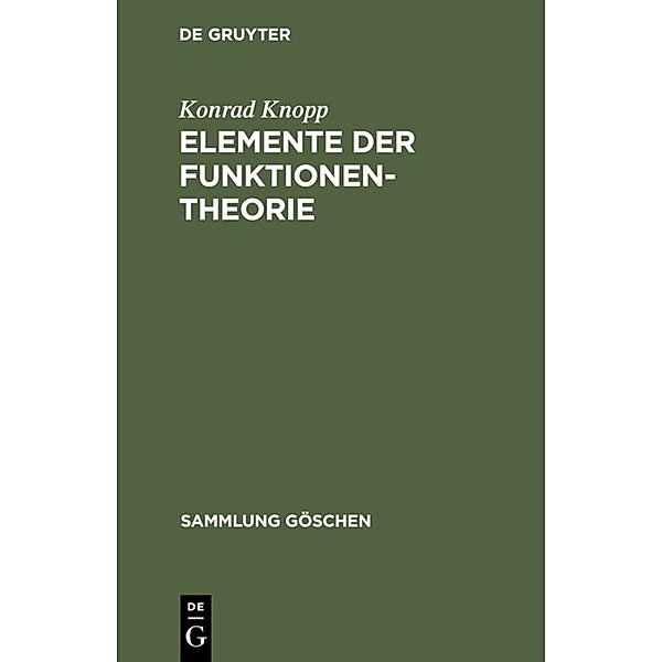 Elemente der Funktionentheorie, Konrad Knopp
