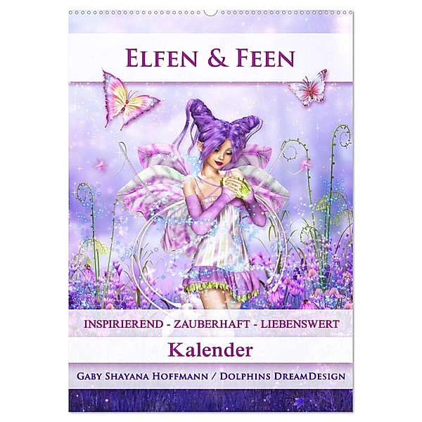 Elfen & Feen - Kalender (Wandkalender 2024 DIN A2 hoch), CALVENDO Monatskalender, Gaby Shayana Hoffmann
