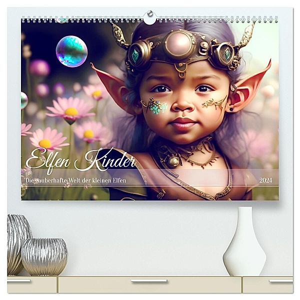 Elfen Kinder - Die zauberhafte Welt der kleinen Elfen (hochwertiger Premium Wandkalender 2024 DIN A2 quer), Kunstdruck in Hochglanz, Calvendo, Drachenkind-Fotografie