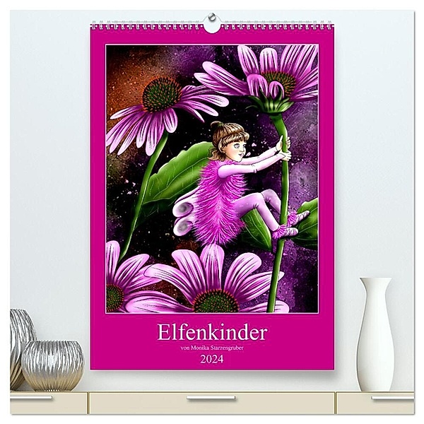 Elfenkinder (hochwertiger Premium Wandkalender 2024 DIN A2 hoch), Kunstdruck in Hochglanz, Monika Starzengruber