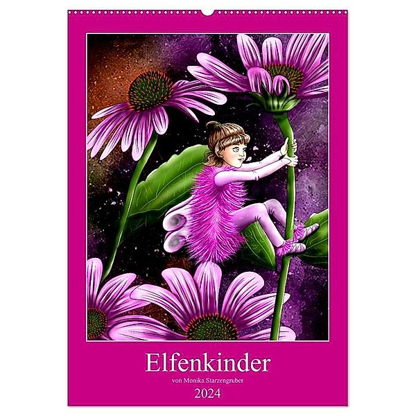 Elfenkinder (Wandkalender 2024 DIN A2 hoch), CALVENDO Monatskalender, Monika Starzengruber