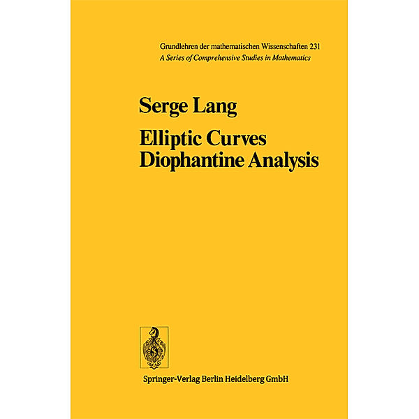 Elliptic Curves, S. Lang