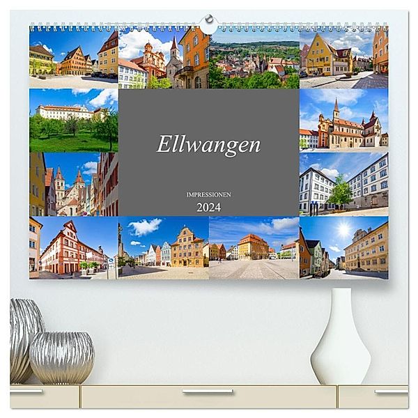 Ellwangen Impressionen (hochwertiger Premium Wandkalender 2024 DIN A2 quer), Kunstdruck in Hochglanz, Dirk Meutzner