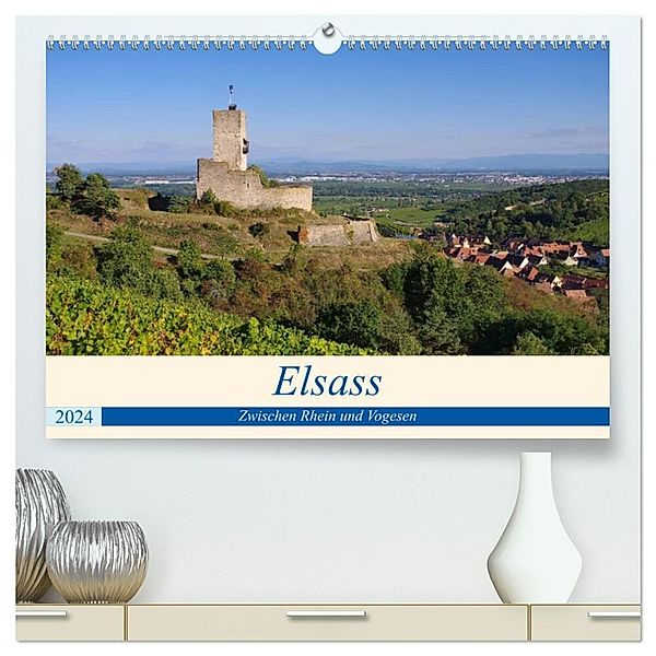 Elsass - Zwischen Rhein und Vogesen (hochwertiger Premium Wandkalender 2024 DIN A2 quer), Kunstdruck in Hochglanz, LianeM