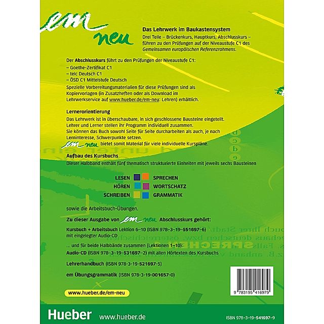 em neu 2008, Abschlusskurs: Kursbuch und Arbeitsbuch Lektion 1-5, m.  Audio-CD Buch