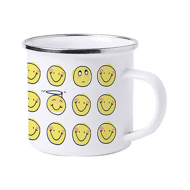 Emaille-Tasse SMILEYS kaufen | tausendkind.de