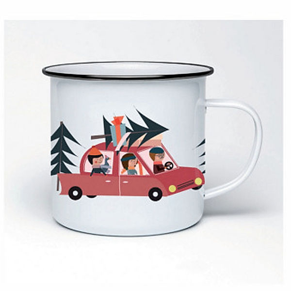 Emaille Tasse Weihnachtsexpress