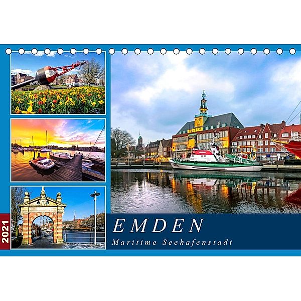 EMDEN maritime Seehafenstadt (Tischkalender 2021 DIN A5 quer), Andrea Dreegmeyer