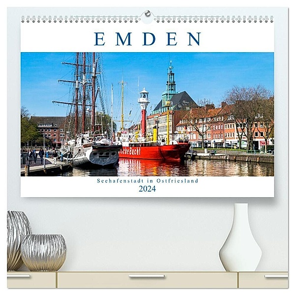 EMDEN, Seehafenstadt in Ostfriesland (hochwertiger Premium Wandkalender 2024 DIN A2 quer), Kunstdruck in Hochglanz, Andrea Dreegmeyer