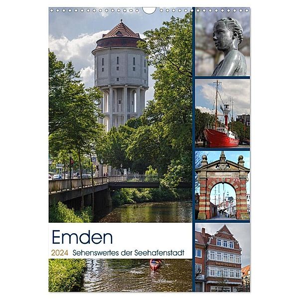 Emden - Sehenswertes der Seehafenstadt (Wandkalender 2024 DIN A3 hoch), CALVENDO Monatskalender, rolf pötsch